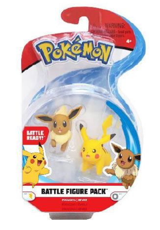 Pokémon pack 2 figurines Battle Évoli & Pikachu 5 cm