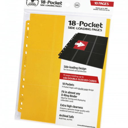 Ultimate Guard - Classeur & Feuilles - par lot de 10 feuilles - 18 Cases - Side Load - Jaune