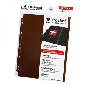 Ultimate Guard - Classeur & Feuilles - par lot de 10 feuilles - 9 Cases - Side Load - Marron