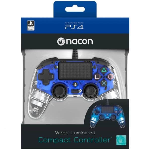 NACON Manette filaire Nacon lumineuse bleue PS4