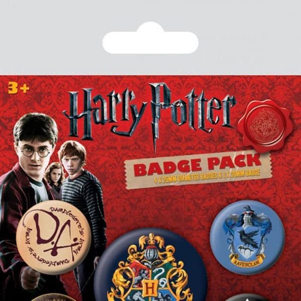 Harry Potter pack 5 badges Hogwarts