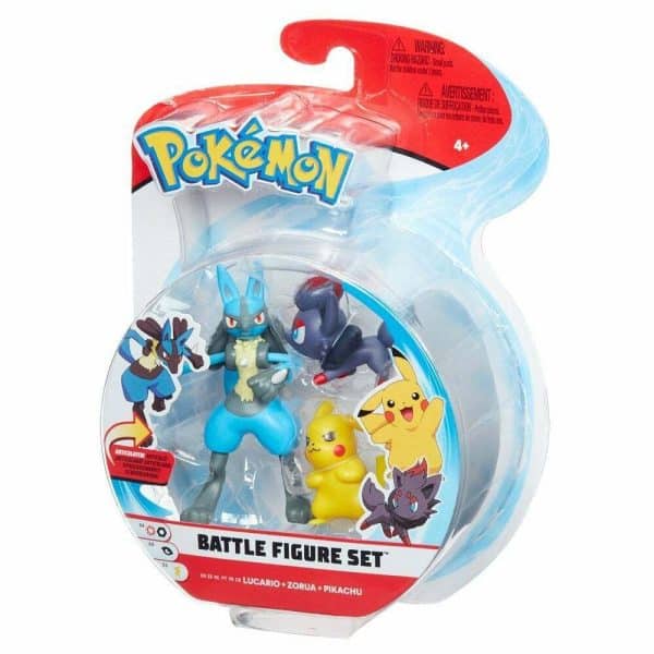 Pokémon - Pokemon - Figurine - 1 Blister - Battle Figurine SET - SERIE 8 (Lucario, Zorua, Pikachu)