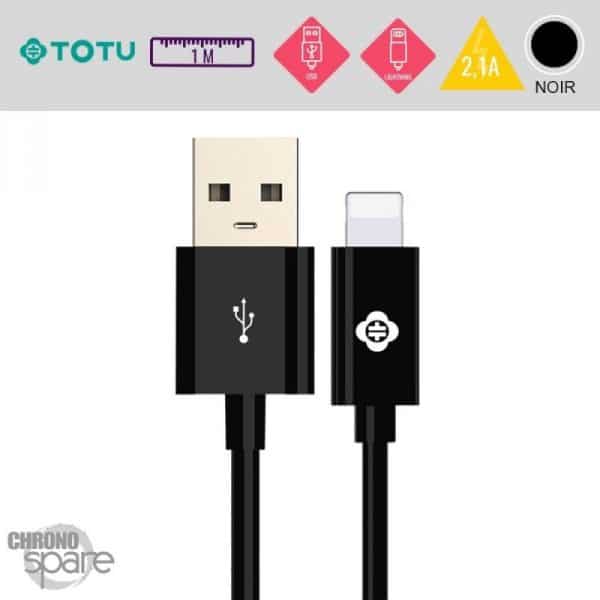 Câble USB vers Lightning 10W-2,1A noir 1M TOTU BLC-02