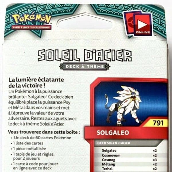 Soleil d'Acier Solgaleo Soleil Lune Gardiens ascedants| Deck à Thème Pokémon SL02 (2017)