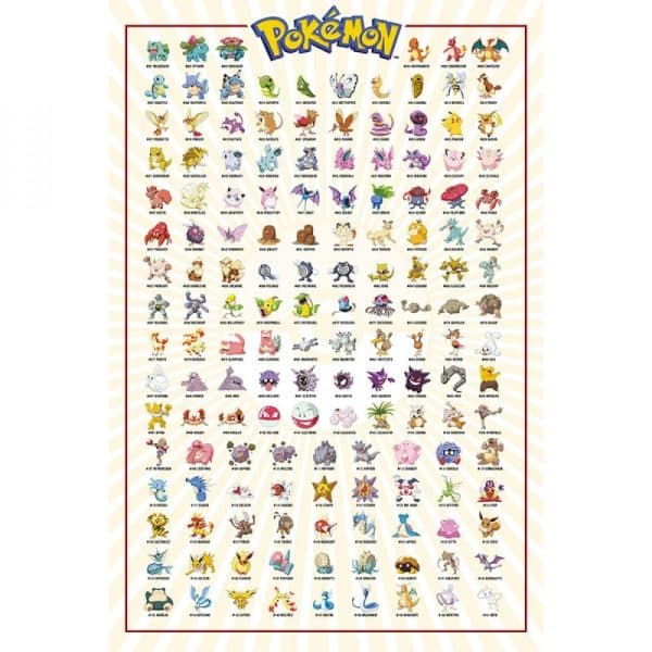 POKEMON - Kanto151 - Poster roulé filmé (91.5x61)