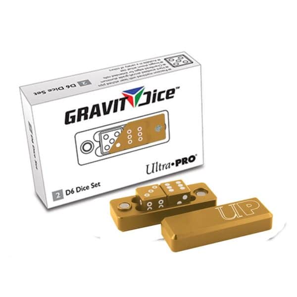 Ultra Pro - Dés - Lots de Dés - Gravity Dice D6 - Or - 2 Dice Set