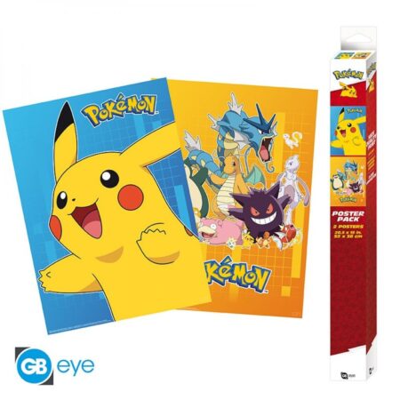 POKEMON - Set 2 Chibi posters - Colourful Characters