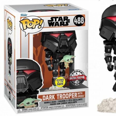 Funko Pop ! Star Wars - Dark Trooper with Grogu - Glow in the dark #488