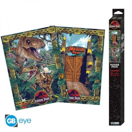 JURASSIC PARK - Set 2 Chibi Posters - Portes et Biodiversité(52x38)