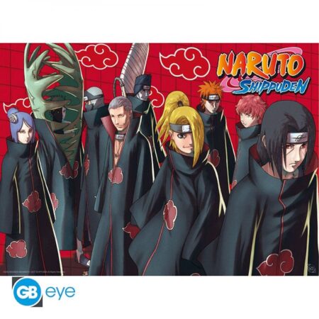 Akatsuki rouge NARUTO SHIPPUDEN - Poster  (52x38)