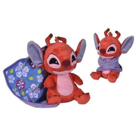 STITCH - Peluche Leroy avec Couverture - 25 cm