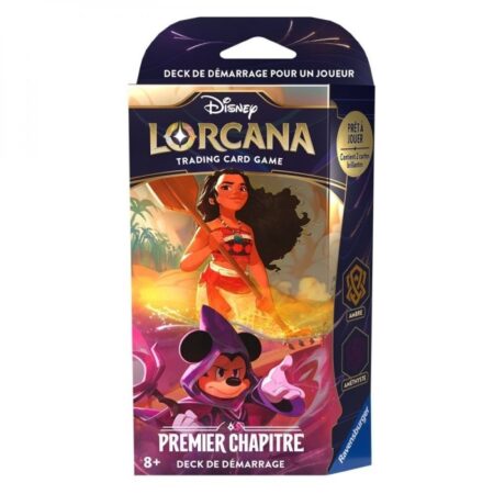 Disney - LORCANA - Premier chapitre - Deck de démarrage Mickey & Vaiana - Ambre et Améthyste - Version française française