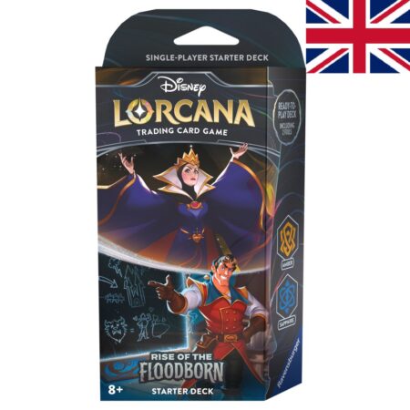 Disney Lorcana Deck Floodborn Chapter two The Devil Queen & Gaston - Ambre et Saphir  EN (Version Anglaise)