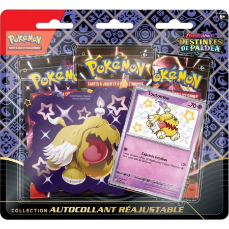 Pokémon Destinées de Paldéa : Pack 3 boosters + autocollant réajustable Toutombe EV045