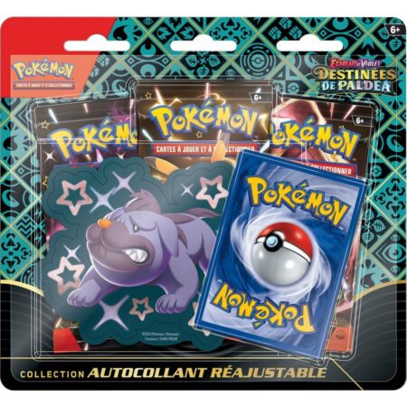 Pokémon Destinées de Paldéa : Pack 3 boosters + autocollant réajustable Grondogue EV045