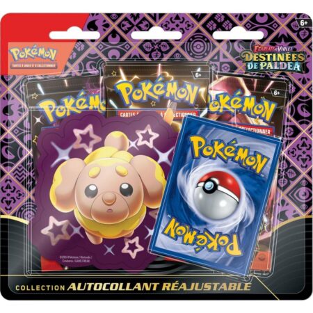 Pokémon Destinées de Paldéa : Pack 3 boosters + autocollant réajustable Patachiot  EV045