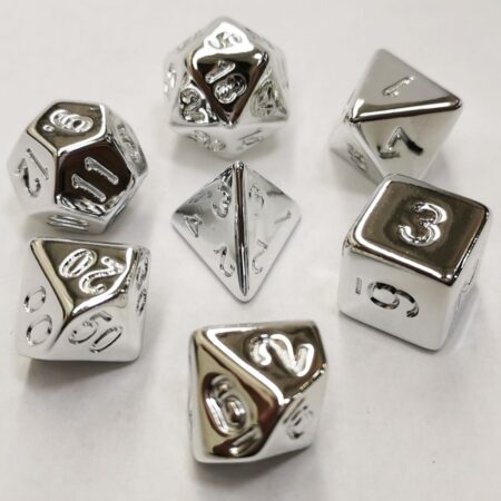 Lots de 7 Dés - 16mm - Role Playing Dice Set - Acrylic Silver / Argent