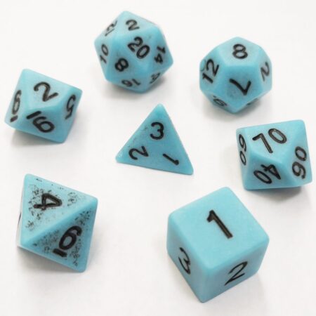 Lots de 7 Dés 16mm - Role Playing Dice Set - Acrylic Ancient - Bleu