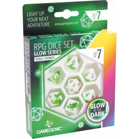 Glow Series Toxic Stones : Set de 7 Dés