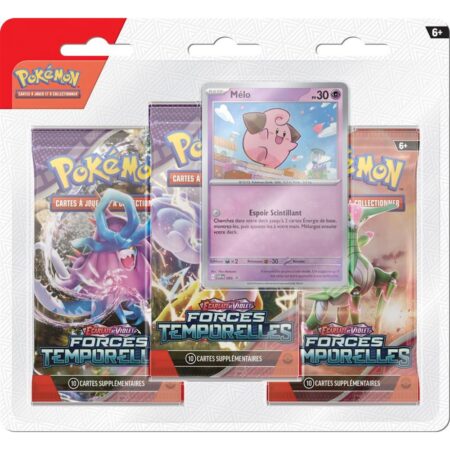 Tripack de 3 Boosters Pokémon Forces Temporelles Ecarlate et Violet EV05 Version Française