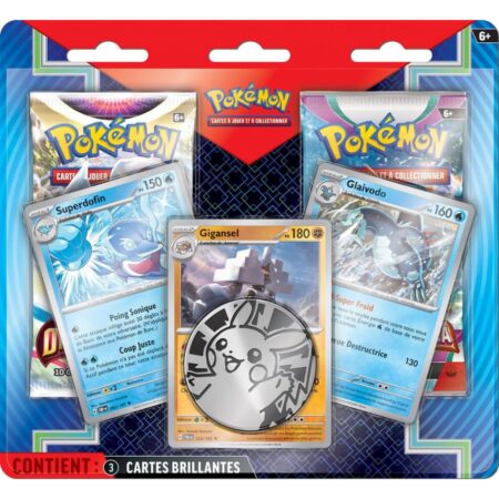 Pokémon : Blister pack Superdofin, Gigansel et Glaivodo + 2 Boosters