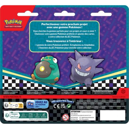 Pokémon : Coffret 2 Boosters et gomme Ampibidou