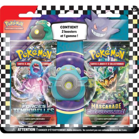 Pokémon : Coffret 2 Boosters et gomme Ampibidou