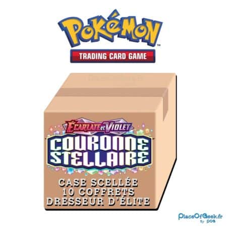 Case scellée de 10 Coffret Dresseur d'Elite Pokémon Couronne Stellaire - Écarlate & Violet EV07 Version Française