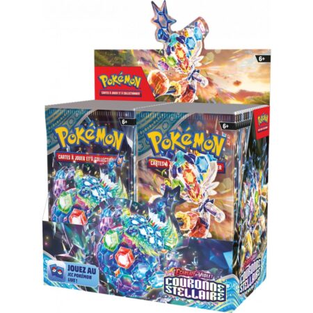 Boîte de 36 Boosters Pokémon Couronne Stellaire Ecarlate et Violet EV07 Version Française