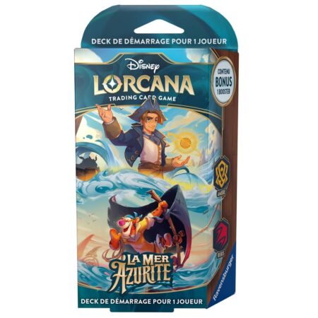 Disney LORCANA - Sixième Chapitre : La Mer Azurite - Deck Jim Hawkins et Tigrou (Ambre Rubis) - Français (VF) - PRÉCOMMANDE