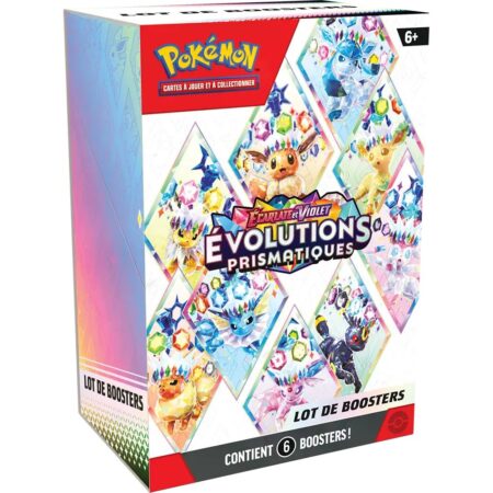 Bundle de 6 Boosters Pokémon Évolutions Prismatiques Ecarlate et Violet EV08.5 Version Française
